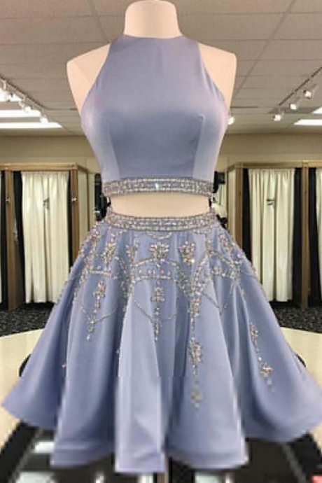 Short,homecoming Dresses Two Pieces,homecoming Dresses Satin,homecoming Dresses Beaded,graduation Party Dresses