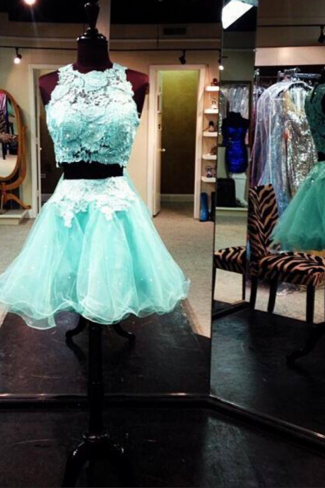 Short Homecoming Dresses,blue Homecoming Dresses,two Piece Homecoming Dresses,lace Homecoming Dresses,prom Gowns