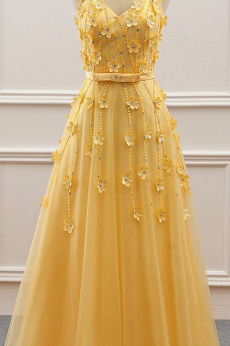 Gorgeous Tulle Jewel Neckline A-line Prom Dress With Beading