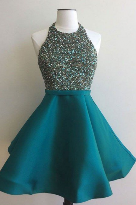 sequin short green prom dress, homecoming dress