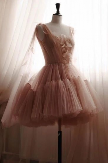 Simple Tulle Short Prom Dress, Tulle Homecoming Dress