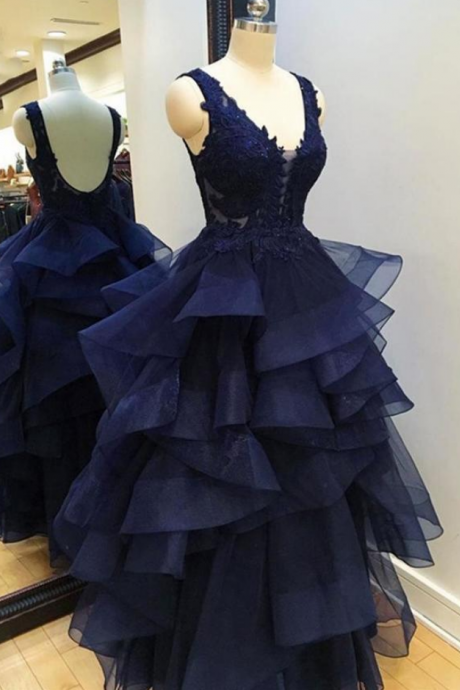 Navy Blue Ball Gown Sweet Sixteen Prom Dress Quinceanera Dresses