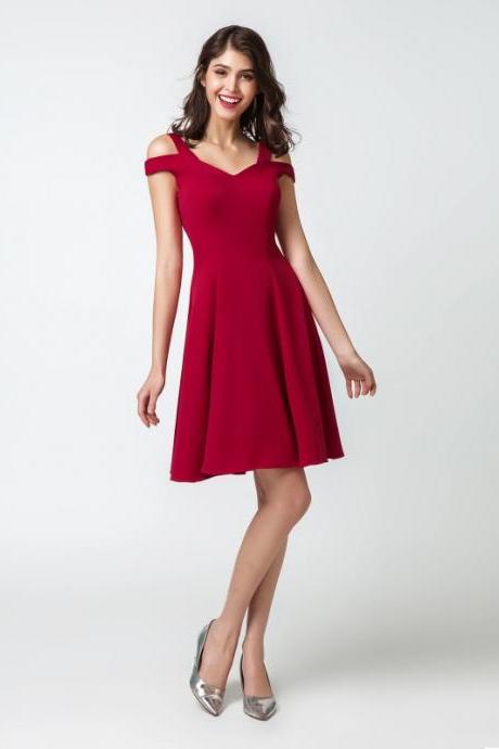A-line Short Red Homecoming Dress Sleeveless Applique Short/mini Prom Dresses