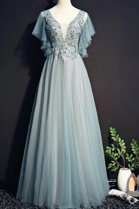 Beautiful Tulle Long Party Gown, Tulle Formal Dress