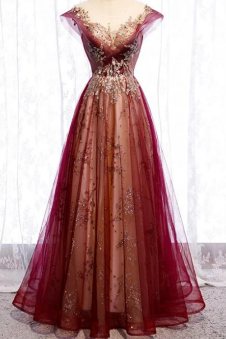 Tulle Sweetheart A-line Prom Dress, Charming Formal Gown