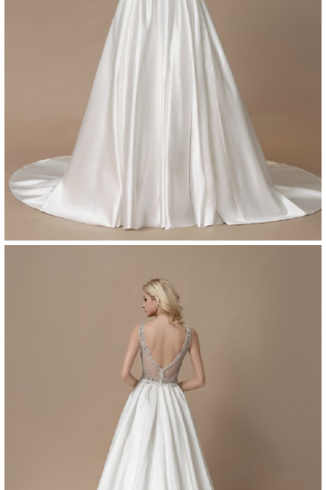 Wedding Dress Satin Elegant Princess 2021 Bride Gowns