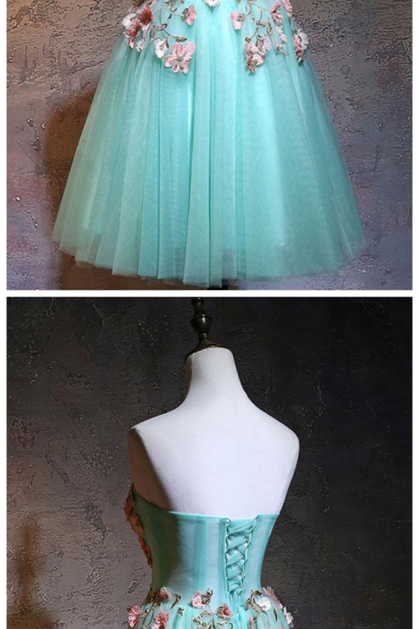 Fashionable Tulle Short Sweetheart Mint Party Dress, Homecoming Dresses