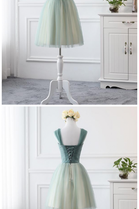 High Quality Tulle Long Short Bridesmaid Dresses Formal A-line Vintage Party Prom Dresses