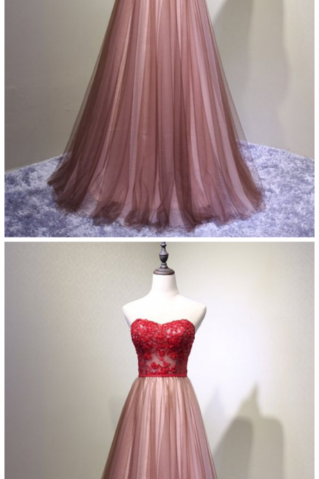 Sweetheart Tulle Prom Dress 2020 Charming Handmade Party Gown, Prom Dress