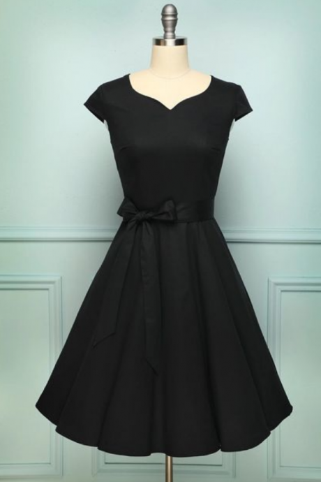 Black Vintage Dress, Short Homecoming Dress