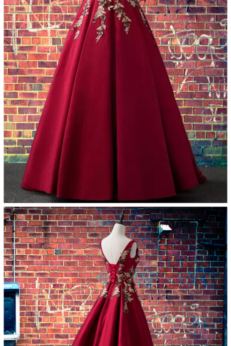 Beautiful Wine Red Satin Long Prom Dress, A-line Dark Evening Gown 2021