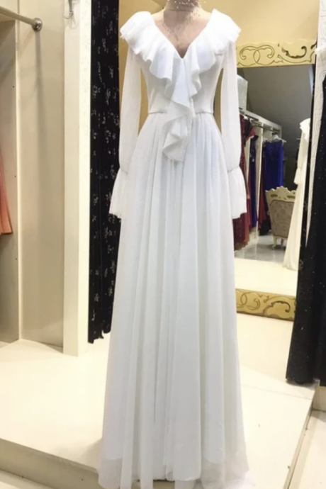 Long Sleeve Prom Dress Evening Dress
