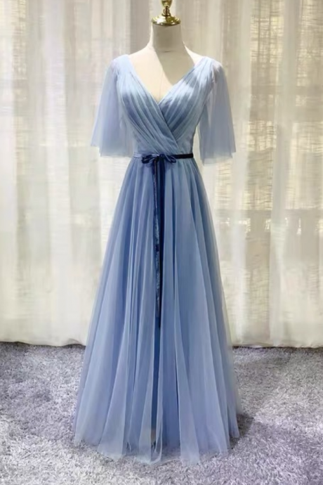 Elegant, V-neck Bridesmaid Dress, Prom Dress,custom Made
