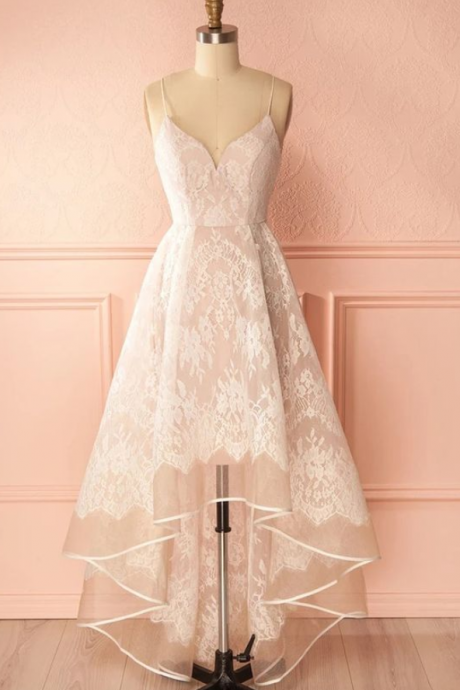 A Line Asymmetrical Sweetheart Spaghetti Sleeveless Open Back Prom Dress,party Dress