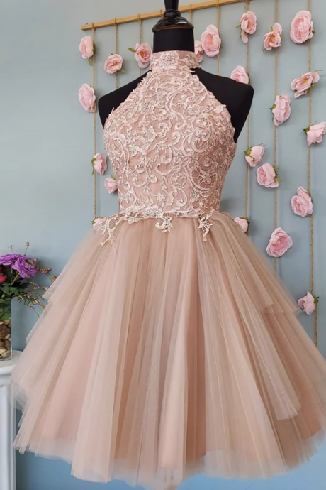 Cute Tulle Lace Short Dress Party Dress Homecoming Dresses