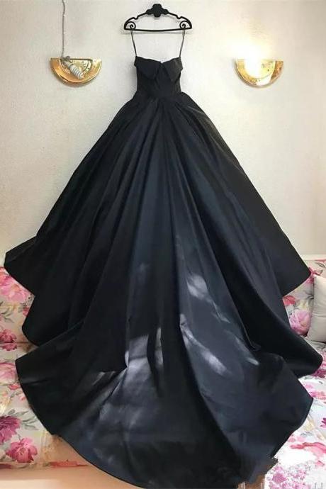 Gothic Black Ball Gown Wedding Dresses 2019 Corset Plus Size Simple Satin Arabic African Cheap African Arabic Vestido De Novia Bridal Gowns