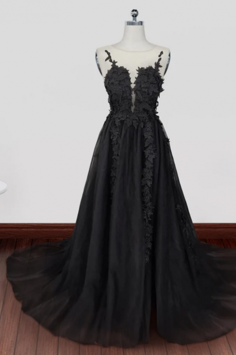 Prom Dresses Black Lace Prom Dresses, Black Lace Long Formal Evening Dresses