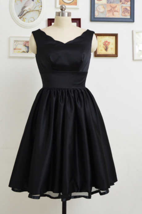 Homecoming Dresses Short Black Dressses, V Neck Black Satin Homecoming Dresses, Simple Short Prom Dresses Mini Dresses