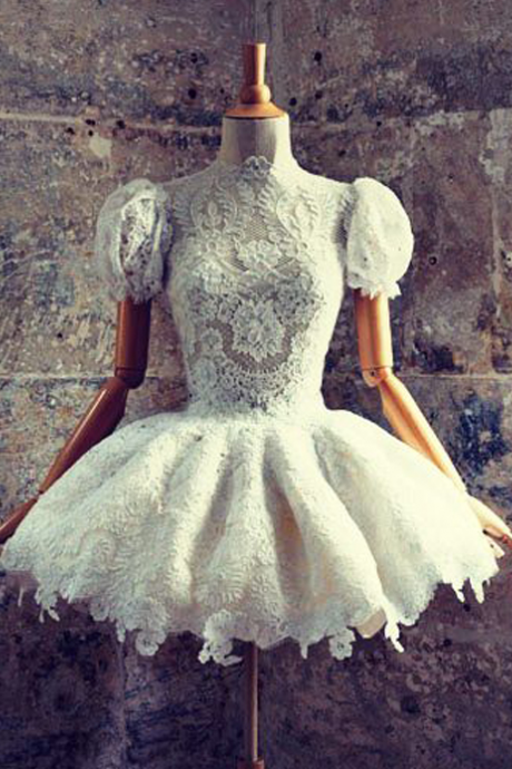Wedding Dress Ball Gown Wedding Dress Romantic Wedding Dress Short Lace Wedding Dress
