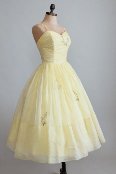 Vintage Homecoming Dresses, Yellow Prom Dress,homecoming Dress