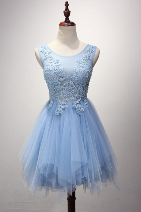 Charming Prom Dress,light Blue Tulle Prom Dresses,sexy Prom Gown, Homecoming Dress,prom Party Dress