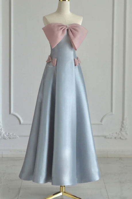 Prom Dresses Tube Top Birthday Dress Satin Princess Dress