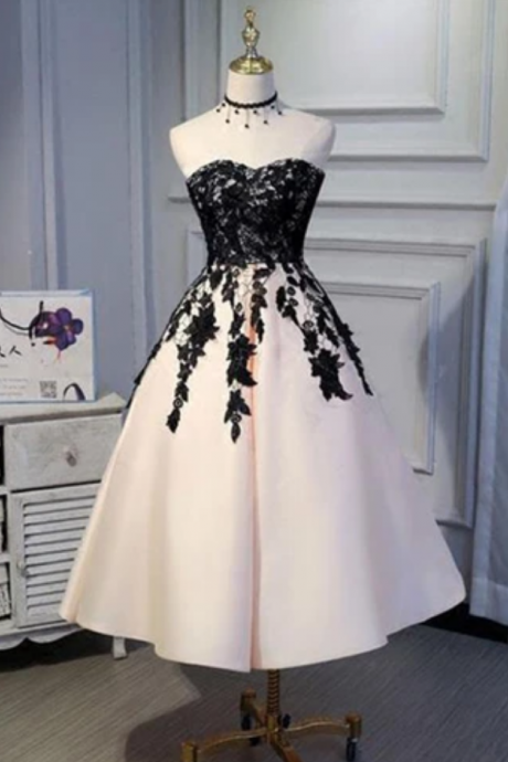 Prom Dresses Satin Mid Length Prom Dress, Bridesmaid Dress