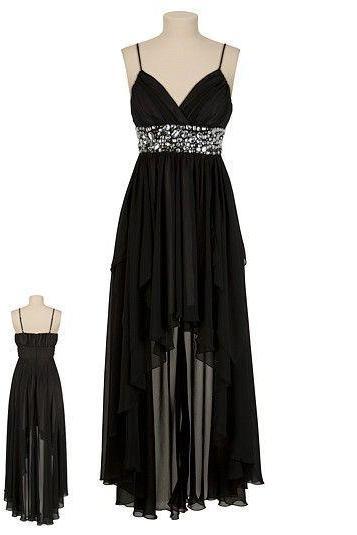 Black Homecoming Dress,high Low Homecoming Dresses,high Low Homecoming Gowns,chiffon Sweet 16 Dress,simple Evening Dresses For Teens