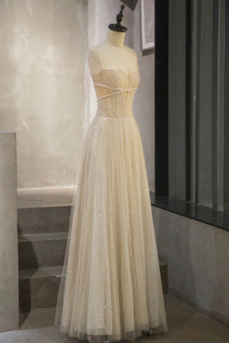 Prom Dresses,tulle Sequin Long Prom Dress, Tulle Sequin Formal Dress