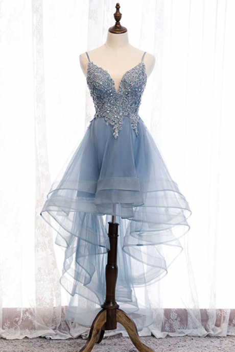 Homecoming Dresses,sweetheart Tulle Lace High Low Prom Dress, Homecoming Dress