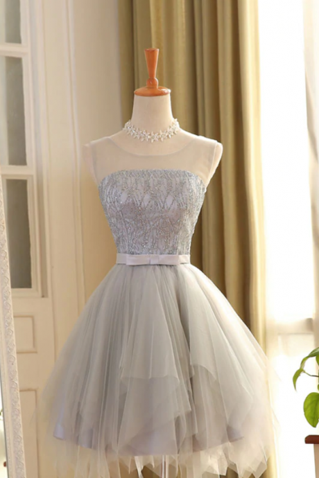 Homecoming Dresses,cute Tulle Sequins Irregular Short Prom Dress, Homecoming Dress