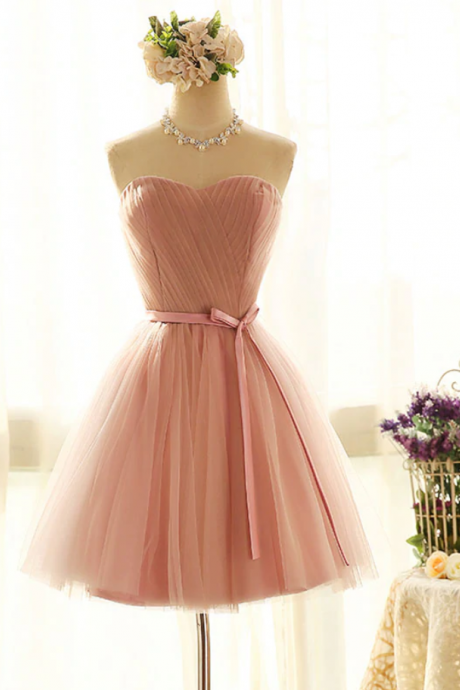 Homecoming Dresses,cute Sweetheart Neck Tulle Short Prom Dress, Bridesmaid Dress