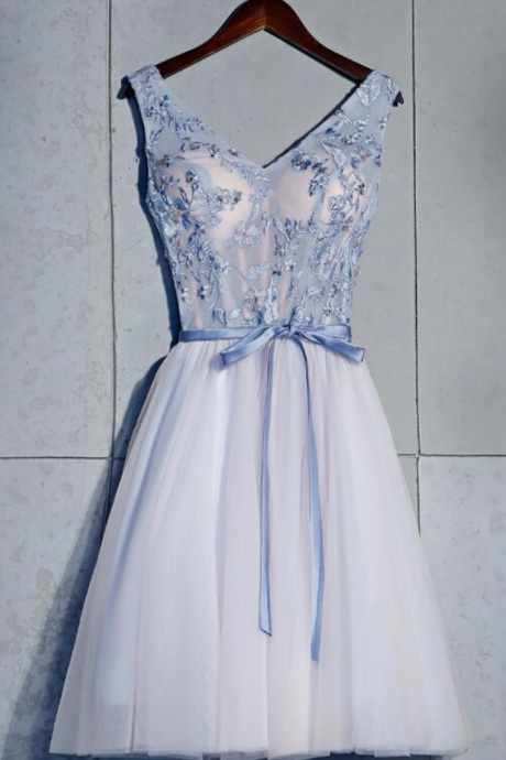Prom Dresses,prom Dress A-line Homecoming Dress, V-neckline Dress