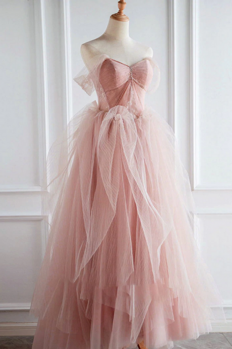 Prom Dresses,sweetheart Neck Tulle Long Prom Dress, Sweet 16 Dress