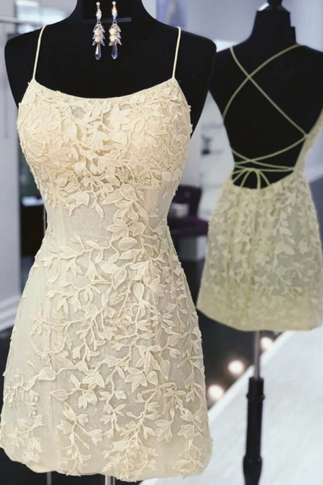 Homecoming Dresses,lace Short Prom Dress, Lace Formal Graduation Homecoming Dress