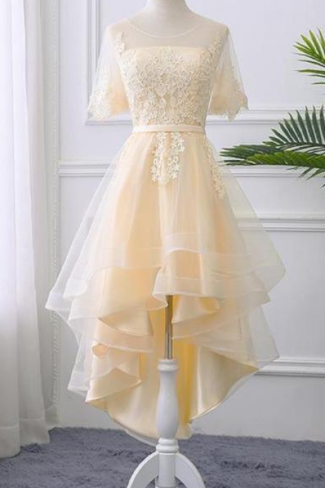 Adorable Party Dress with Lace Applique, Short Homecoming Dress