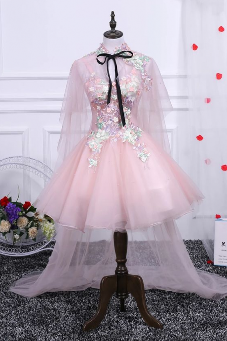 Cute A Line Tulle Off The Shoulder Homecoming Dresses With Flowers