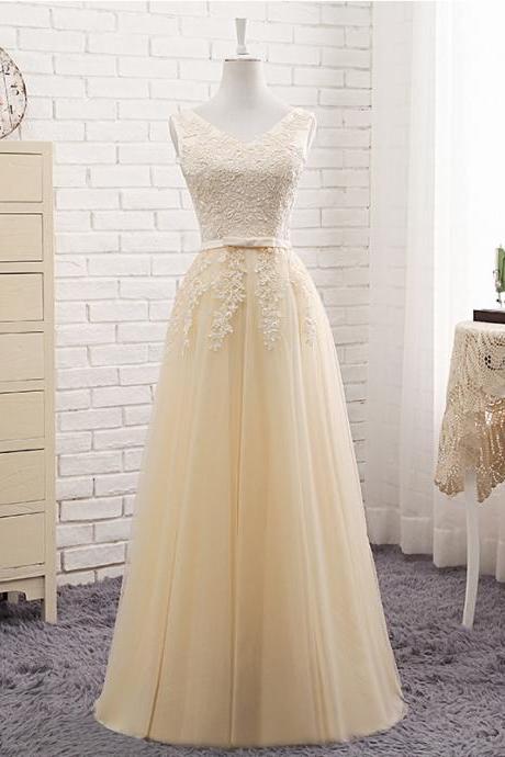 Beautiful Tulle Long Party Dress With Lace, Bridesmaid Dress,homecoming Dress