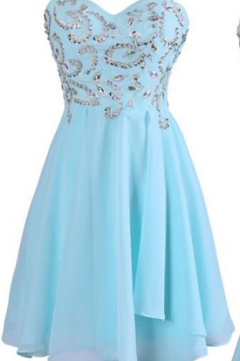 Lovely Blue Short Prom Dresses, Homecoming Dresses, Blue Prom Dresses, Sweet Dresses