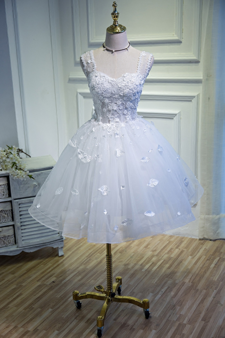 Beautiful Homecoming Dresses,sweet Dress,white Homecoming Dress,cute Cocktail Dress
