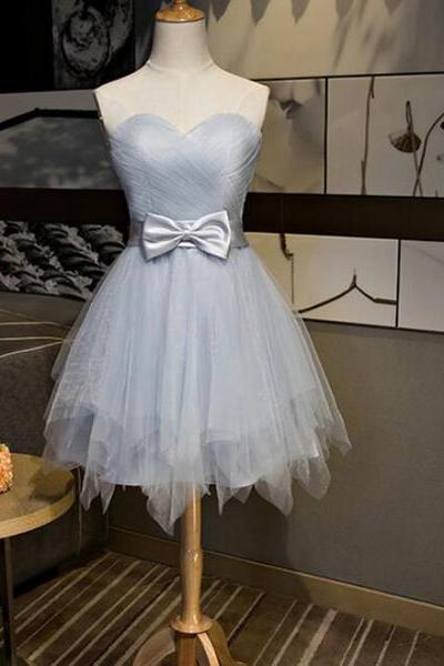 Beautiful Simple Tulle Party Dress With Bow, Lovely Formal Dress
