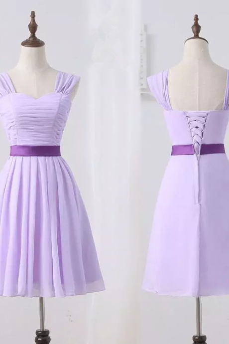 Lilac Chiffon Short Party Dress