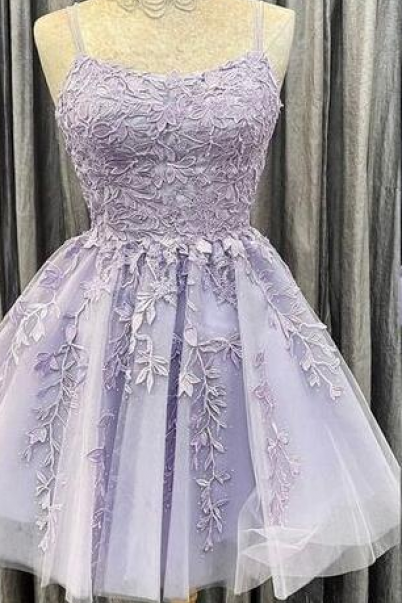 Charming Lavender Knee Length Short Dress