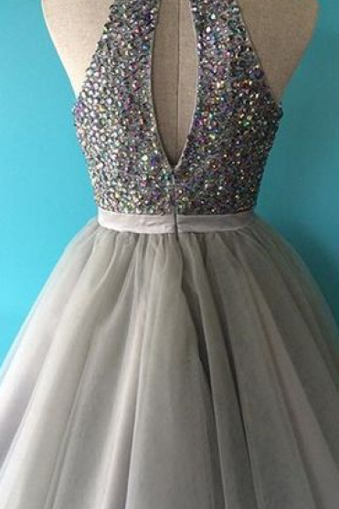 Tulle Beaded Prom Dress,sexy Prom Dress,short Prom Dresses,elegant Homecoming Dress