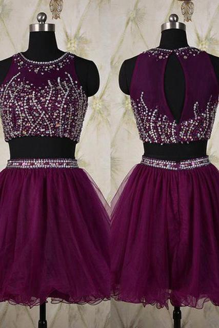 Charming Homecoming Dress,tulle Homecoming Dress,short Homecoming Dress,two Piece Homecoming Dress