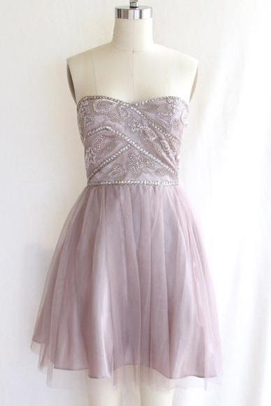 Elegant Mini Prom Dress,beaded Cute Prom Dress,short Prom Gown