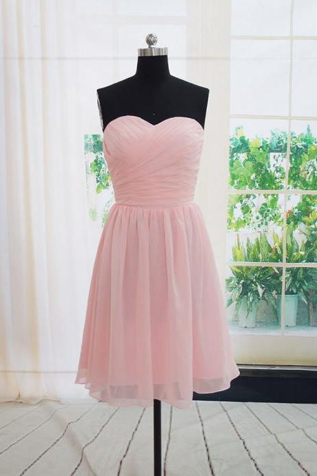 Pink Prom Dresses,cute Chiffon Prom Dress, Short Graduation Dresses,sexy Cocktail Dresses,formal Gowns