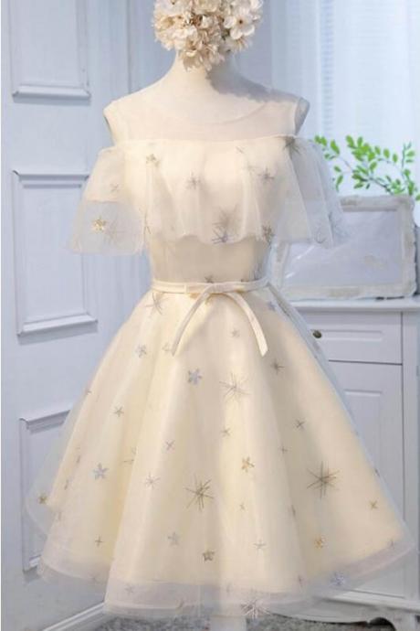 Cute Flouncing Short Tulle Homecoming Dresses, A Line Tulle Ruched Homecoming Dress With Belt