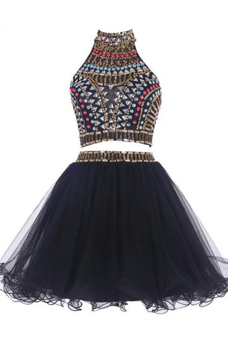 Tribal-inspired Two Piece Homecoming Dress