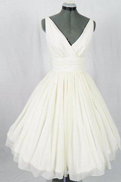 White V Neck Homecoming Dresses,chiffon Short Prom Dress, Homecoming Dress Prom Dresses For Teens